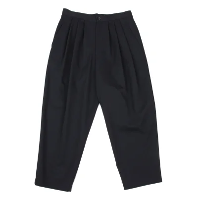 COMME des GARCONS Wool Gabardine Tuck Tapered Pants