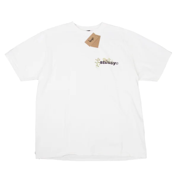 STUSSY Floral Logo Print T-shirt White M K-175952_001