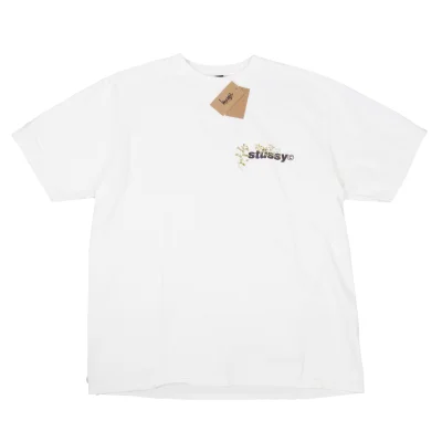 STUSSY Floral Logo Print T-shirt