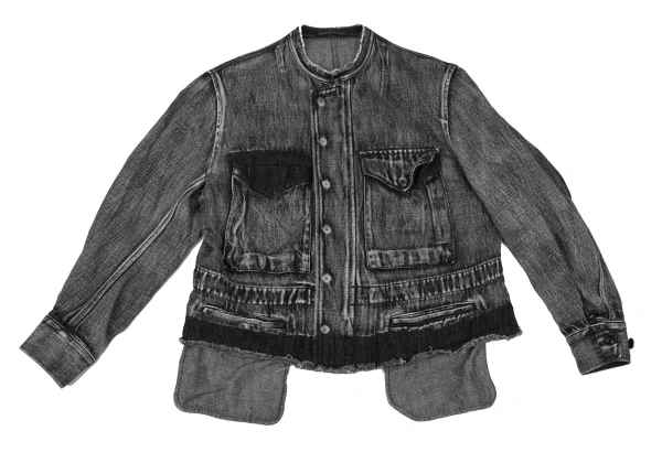 Y's Cotton Linen Band-Collar Denim Blouson K-175954_002