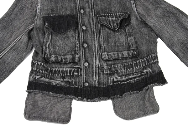 Y's Cotton Linen Band-Collar Denim Blouson K-175954_007