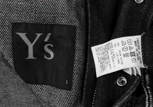 Y's Cotton Linen Band-Collar Denim Blouson K-175954_016