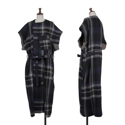 Y's Wool Blend Check Flannel Dress