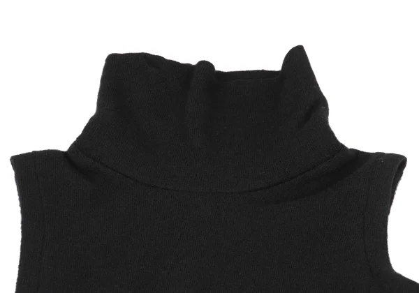 Y's Pleated Switching Turtleneck Sleeveless Knit Dress K-175958_004