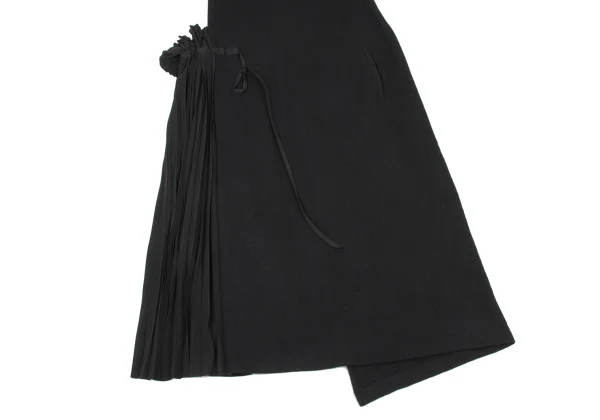 Y's Pleated Switching Turtleneck Sleeveless Knit Dress K-175958_008