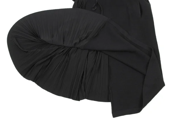 Y's Pleated Switching Turtleneck Sleeveless Knit Dress K-175958_012