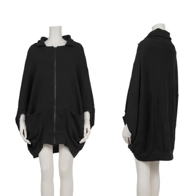 Y's Deformation Cotton Zip Up Sweatshirt