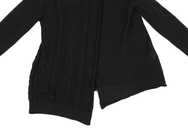 Y's Cotton Wrap Design Cable Knit Sweater K-175960_007
