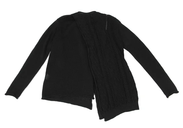 Y's Cotton Wrap Design Cable Knit Sweater K-175960_010