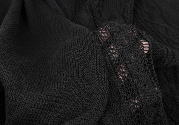 Y's Cotton Wrap Design Cable Knit Sweater K-175960_012