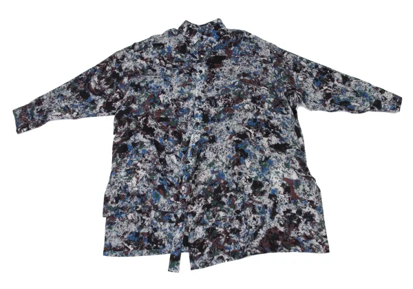 Y's Splash Print Wool Long Blouse K-175961_002