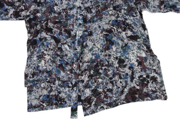 Y's Splash Print Wool Long Blouse K-175961_008