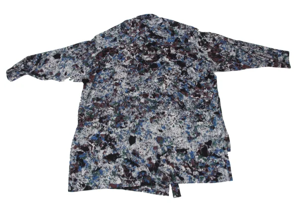 Y's Splash Print Wool Long Blouse K-175961_010