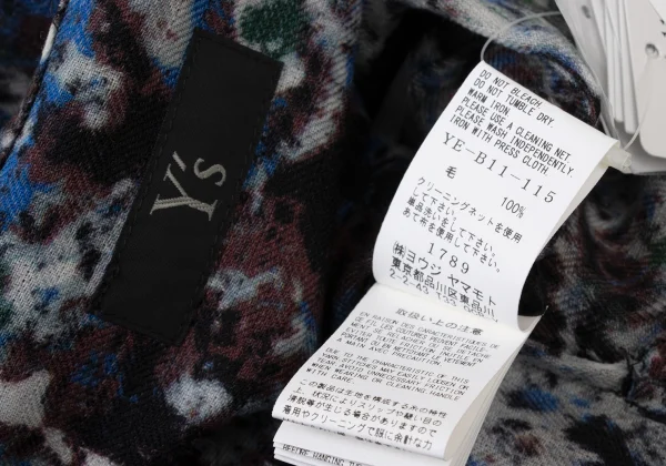 Y's Splash Print Wool Long Blouse K-175961_014
