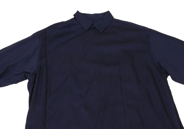 Y's Draped Design Cupro Long Blouse K-175962_003