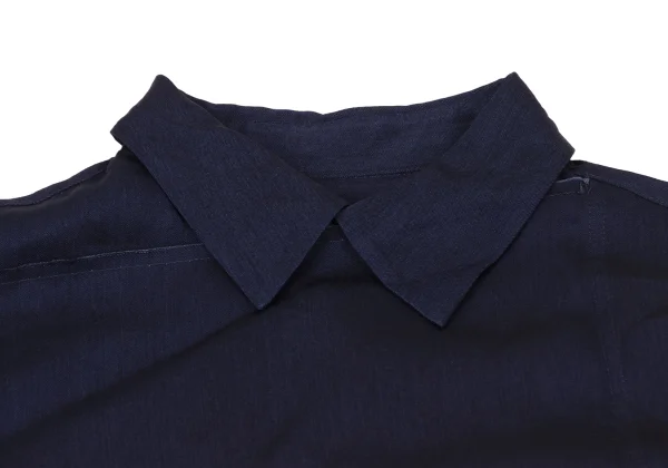 Y's Draped Design Cupro Long Blouse K-175962_004