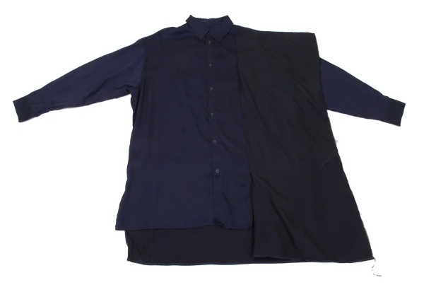 Y's Draped Design Cupro Long Blouse K-175962_009