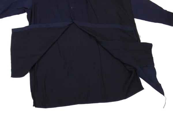 Y's Draped Design Cupro Long Blouse K-175962_012