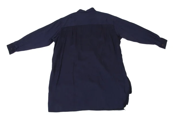 Y's Draped Design Cupro Long Blouse K-175962_013