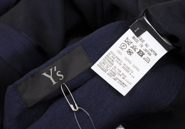 Y's Draped Design Cupro Long Blouse K-175962_015