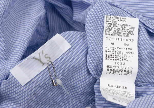 Y's Gathered Design Stripe Shirt K-175963_019