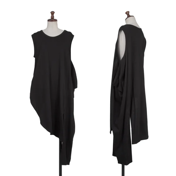 Y's Asymmetrical Sleeveless Top Black 2 K-175964_001
