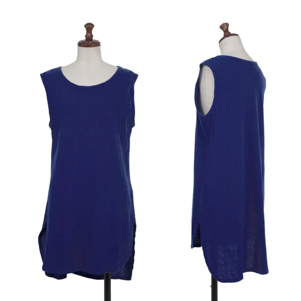 Y's Round Hem Long Sleeveless Top Blue 1 K-175966_001