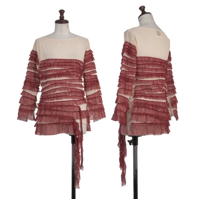 Jean Paul GAULTIER FEMME Mesh Ruffle Taping Top