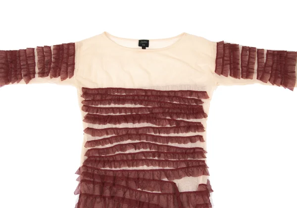Jean Paul GAULTIER FEMME Mesh Ruffle Taping Top K-175981_003