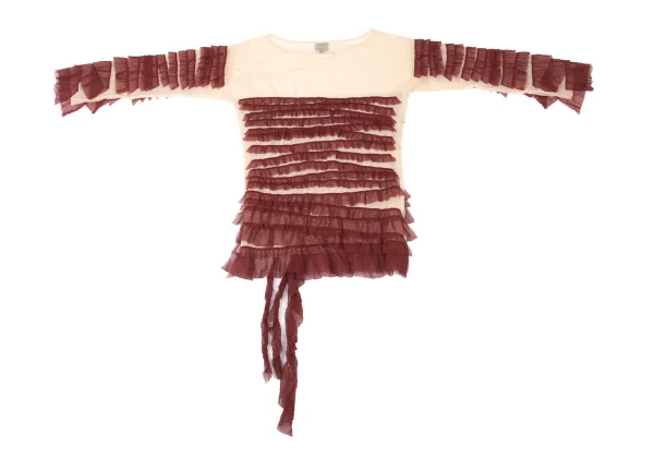 Jean Paul GAULTIER FEMME Mesh Ruffle Taping Top K-175981_010