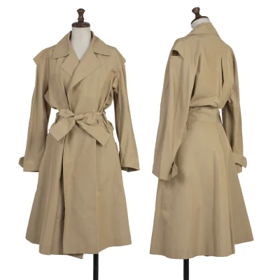 Yohji Yamamoto FEMME Cotton Silk Belted Trench Coat