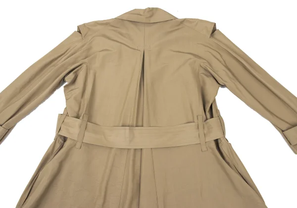 Yohji Yamamoto FEMME Cotton Silk Belted Trench Coat K-175982_017