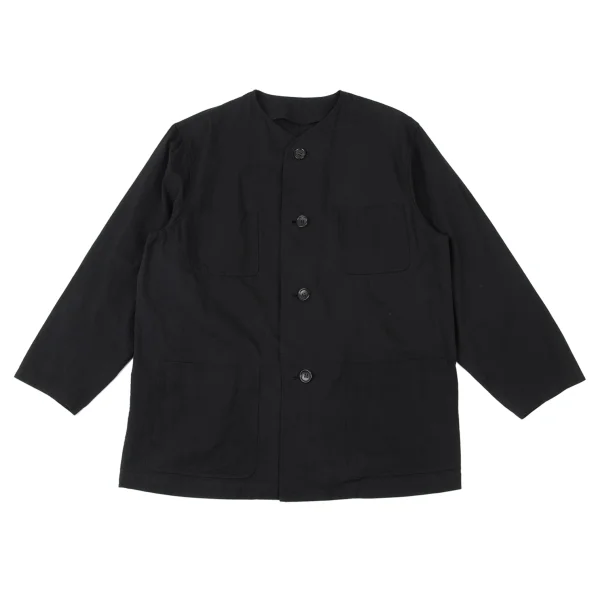 COMME des GARCONS HOMME Cotton Patch Pocket Collarless Jacket Black M K-175983_001