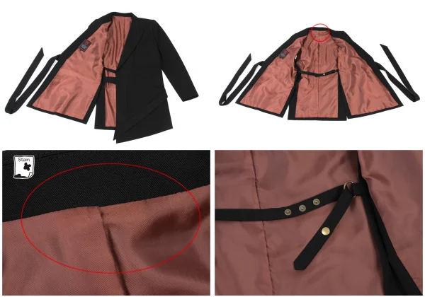 Jean Paul GAULTIER CLASSIQUE Strap Detail Peaked Lapel Jacket K-175984_012