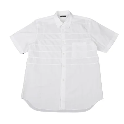 COMME des GARCONS HOMME PLUS Check Weave Pintuck Design Short Sleeved Shirt 