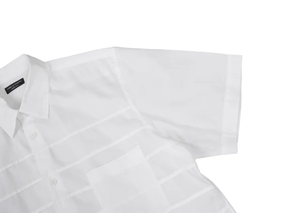 COMME des GARCONS HOMME PLUS Check Weave Pintuck Design Short Sleeved Shirt  K-175990_010