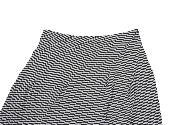 ISSEY MIYAKE FETE Printed Cotton Bias Switching Skirt K-175991_007