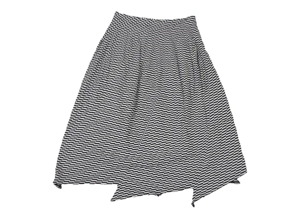 ISSEY MIYAKE FETE Printed Cotton Bias Switching Skirt K-175991_013