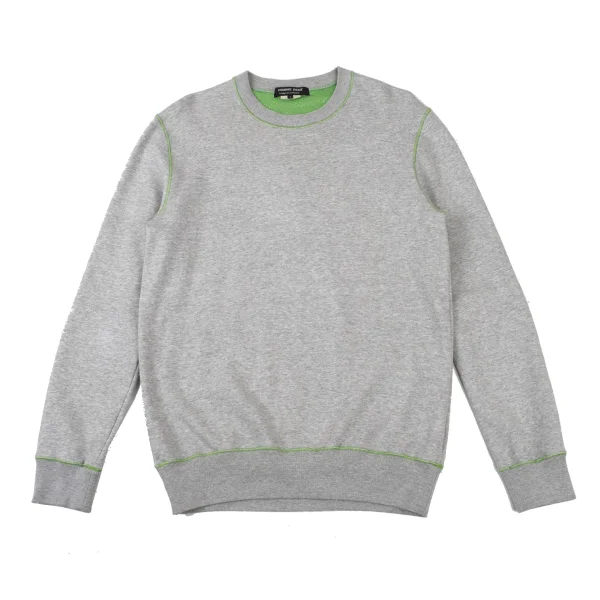 COMME des GARCONS HOMME DEUX Cotton Color Stitch Sweat Shirt Grey,Light Green L K-175993_001