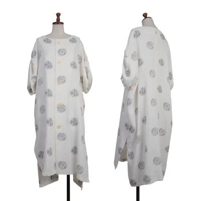 Y's Cotton Acetate Faded Dot Pattern Short Sleeve Dress