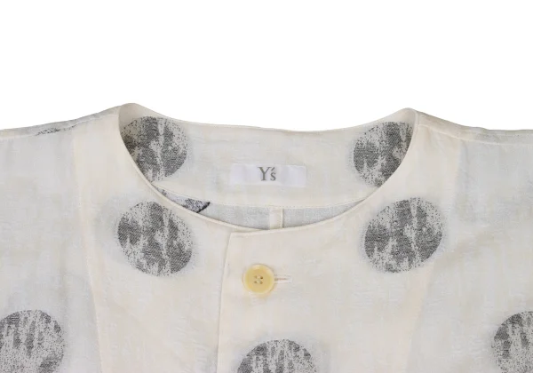 Y's Cotton Acetate Faded Dot Pattern Short Sleeve Dress K-175994_004