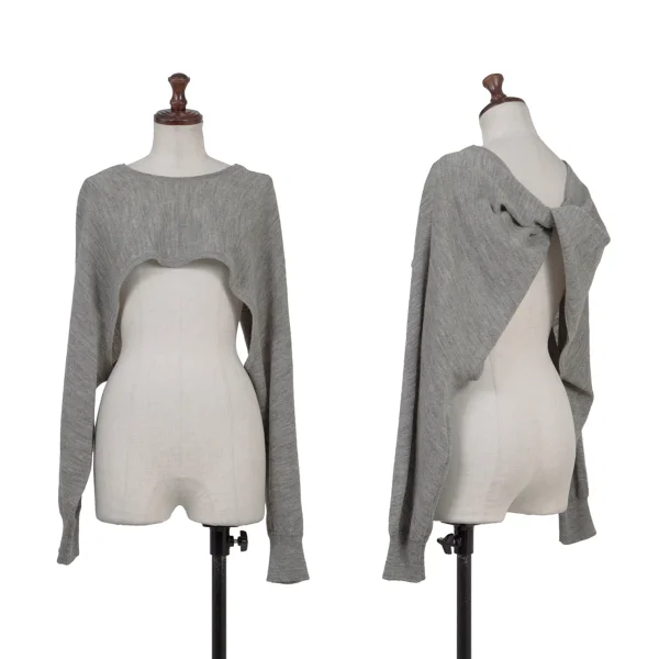 tricot COMME des GARCONS Back Twisted Wool Knit Bolero Grey S-M K-176002_001