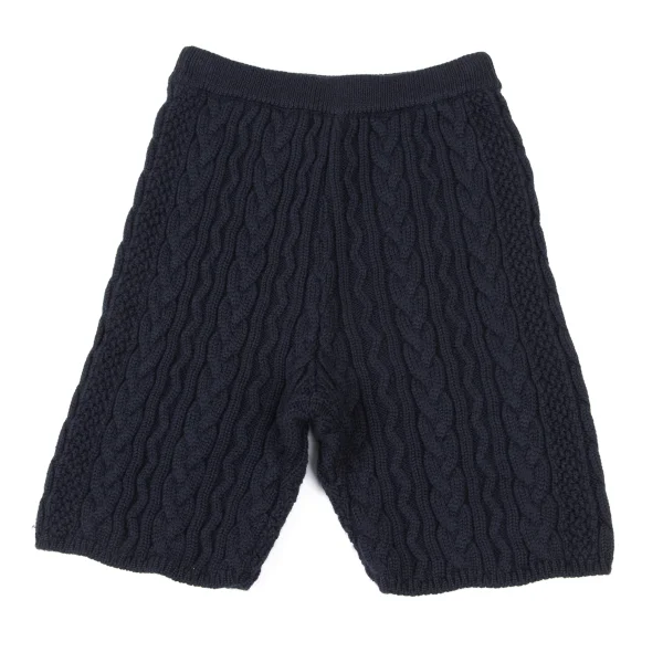 tricot COMME des GARCONS Wool Cable Knit Short Pants Navy S-M K-176003_001