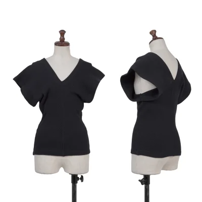 tricot COMME des GARCONS Cotton Stretch Drape V-neck Knit Vest