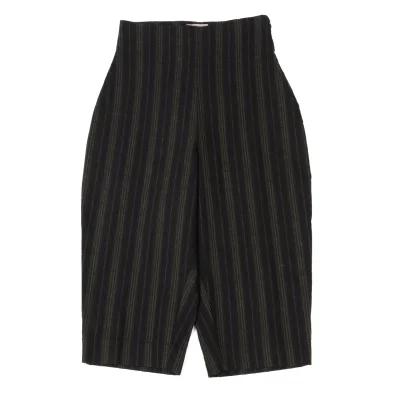 ROMEO GIGLI Wool Blend Striped Weave Cropped Pants