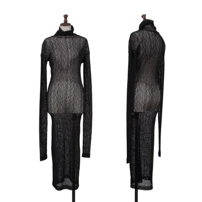 ROMEO GIGLI Mesh Stretch Turtleneck Dress