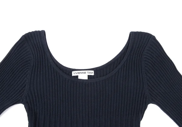 VIVIENNETAM Ribbed Cotton Long Dress K-176020_004