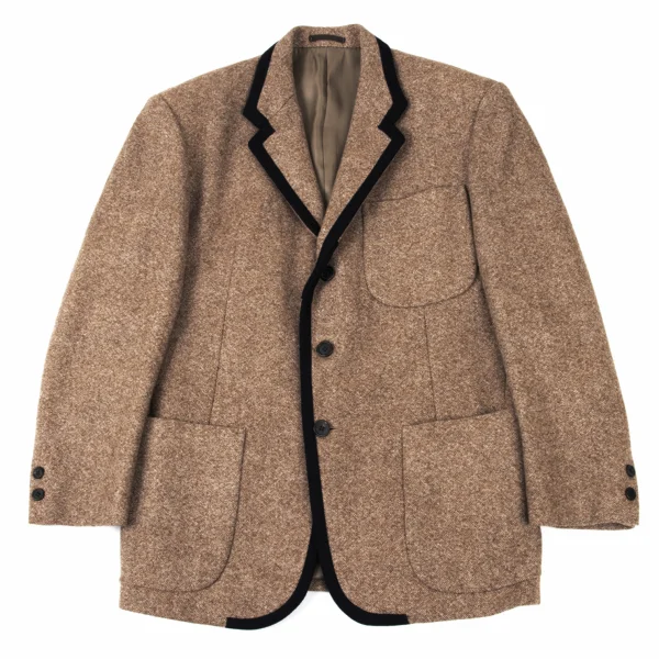 Y's for men Wool Piping Design Jacket Mocha S K-176030_001