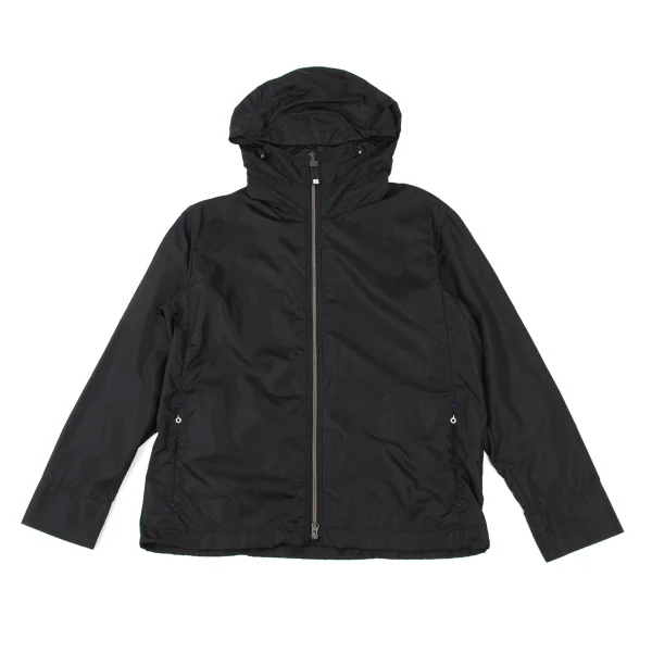 MARITHE + FRANCOIS GIRBAUD Nylon Zip Up Hoodie Jacket Black M K-176032_001