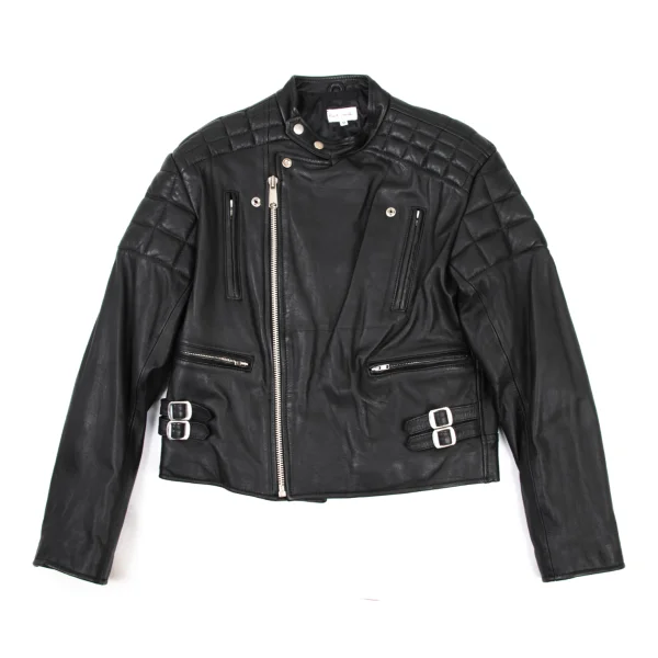 Paul Smith LONDON Quilted Leather Motorcycle Jacket Black M K-176033_001